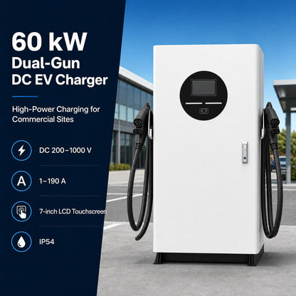 Borne de recharge DC 60 kW – Double Pistolet (Dual-Gun)