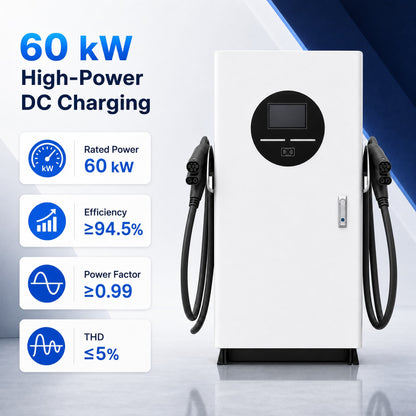 Borne de recharge DC 60 kW – Double Pistolet (Dual-Gun)