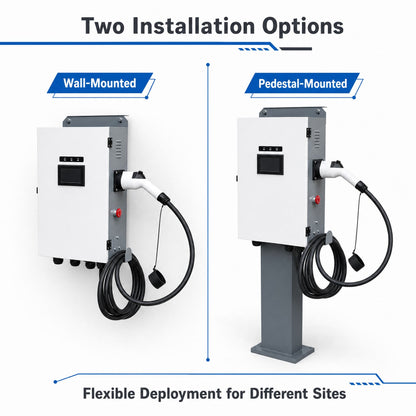 Borne de recharge DC 40 kW – Options d'installation murale et sur socle