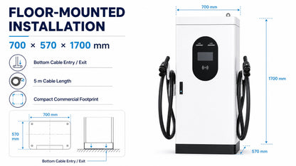 Borne DC 120 kW – Dimensions d'installation détaillées