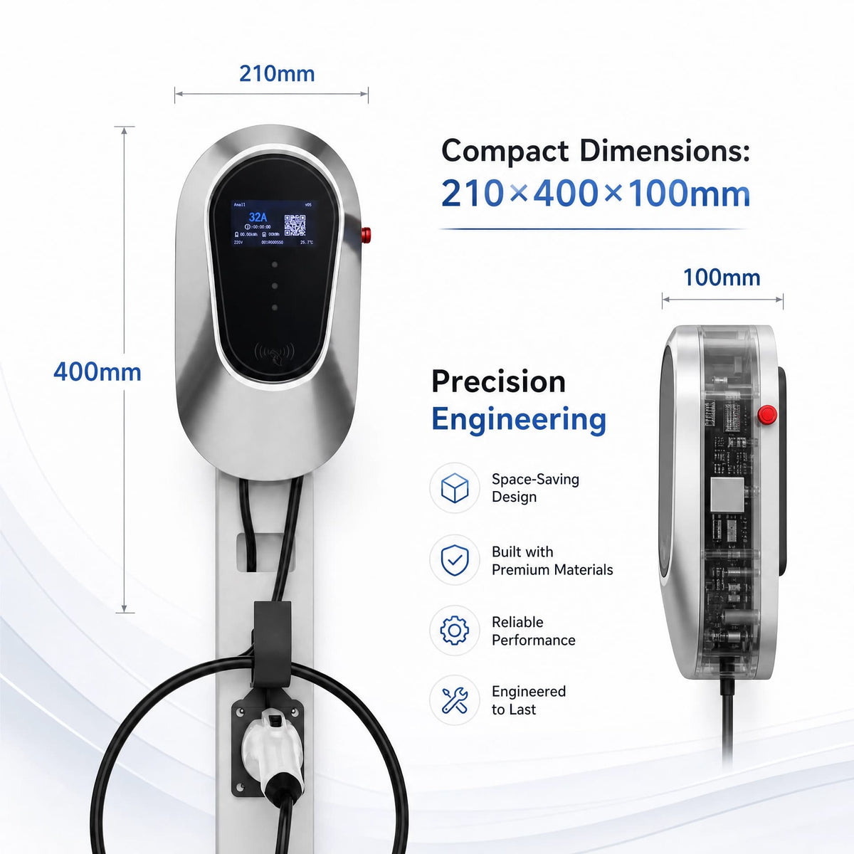 Câble en cuivre pur haute qualité - Interface Type2/GB/T standardisée